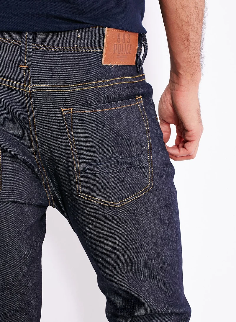 833 POLICE Brade Slim Fit Mid Wash Jeans