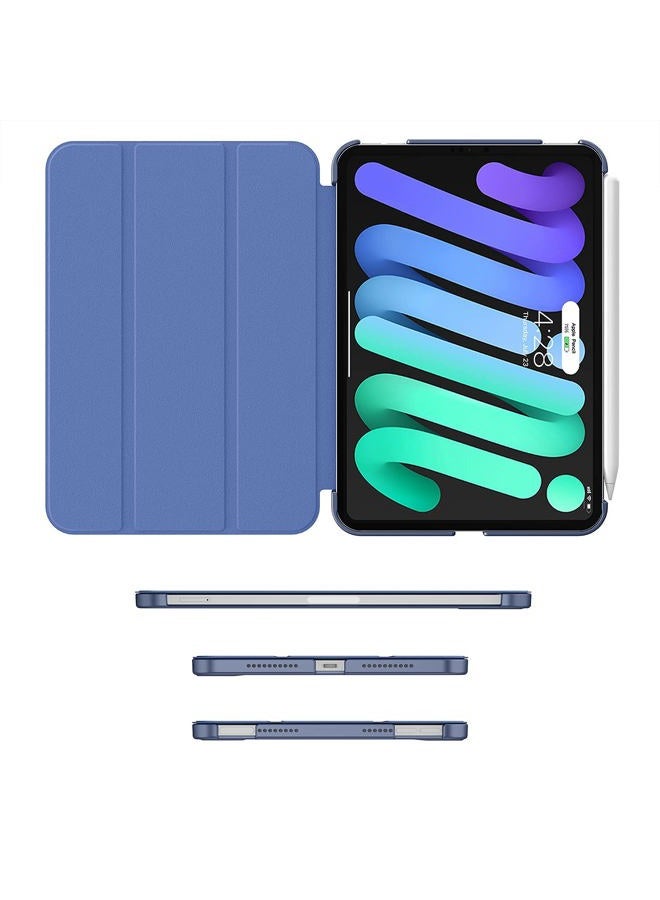 Soke for iPad Mini 7 Case A17 Pro, iPad Mini 7th/6th Generation 2024/2021- [Slim Trifold Stand + Auto Wake/Sleep], Protective Hard PC Back Cover for Apple iPad Mini 7/6 Gen 8.3 Inch - Navy - Image 3