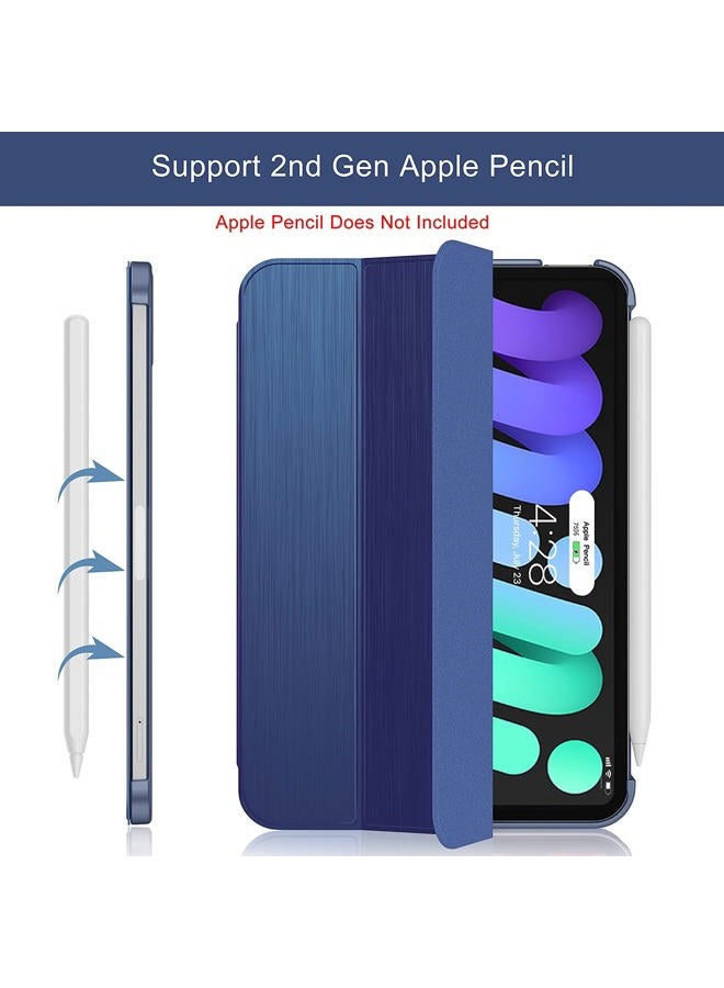 Soke for iPad Mini 7 Case A17 Pro, iPad Mini 7th/6th Generation 2024/2021- [Slim Trifold Stand + Auto Wake/Sleep], Protective Hard PC Back Cover for Apple iPad Mini 7/6 Gen 8.3 Inch - Navy - Image 4