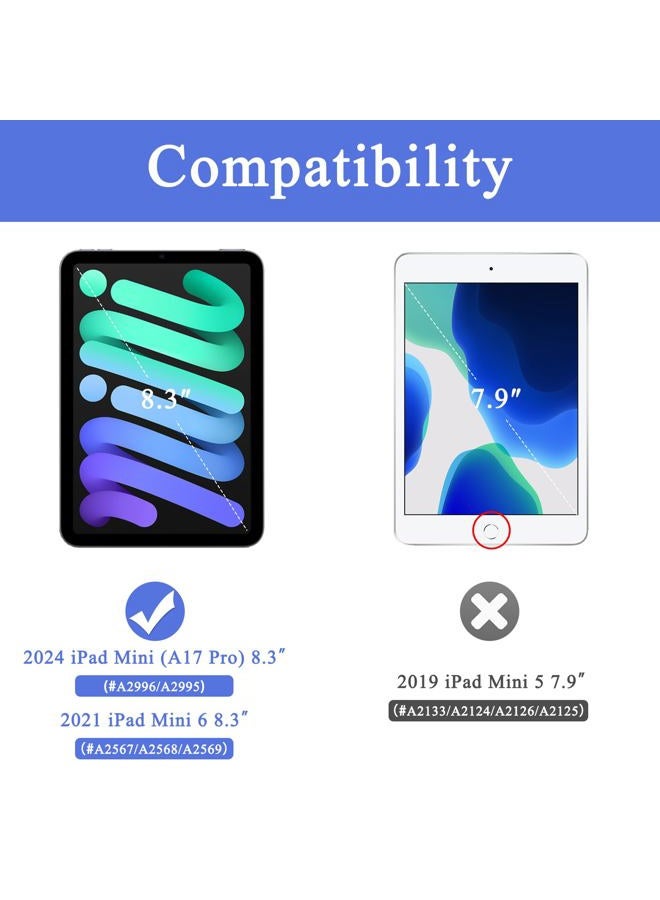 Soke for iPad Mini 7 Case A17 Pro, iPad Mini 7th/6th Generation 2024/2021- [Slim Trifold Stand + Auto Wake/Sleep], Protective Hard PC Back Cover for Apple iPad Mini 7/6 Gen 8.3 Inch - Navy - Image 2