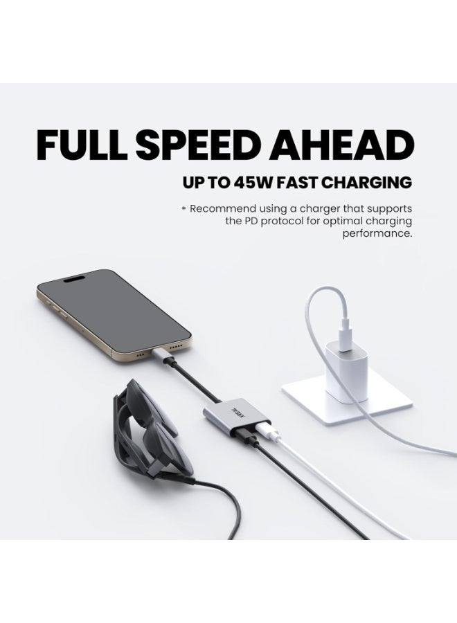 XREAL English title  XREAL Hub USB-C Power and Play Adapter, 45W Fast Charging, 120Hz Video Passthrough for XREAL AR Glasses, Steam Deck, ROG Ally, Nintendo Switch and USB-C Smartphones - Image 4