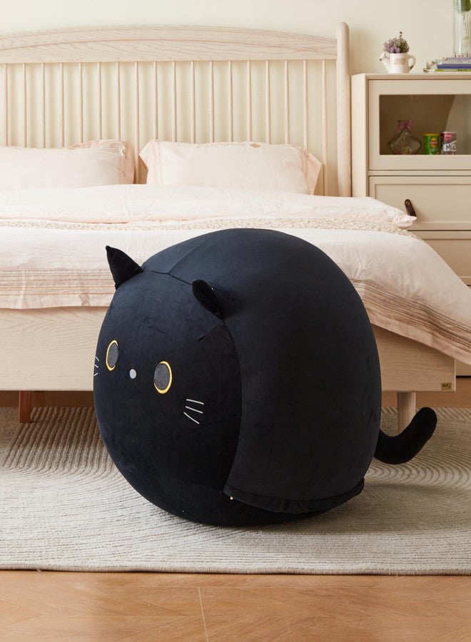 cuebear Stuffed Animal Storage Bean Bag Chair Cover for Kids Black Cat Beanbag Chair for Girls Large Size Toy Organizer Cover Only Without Filling - Image 2