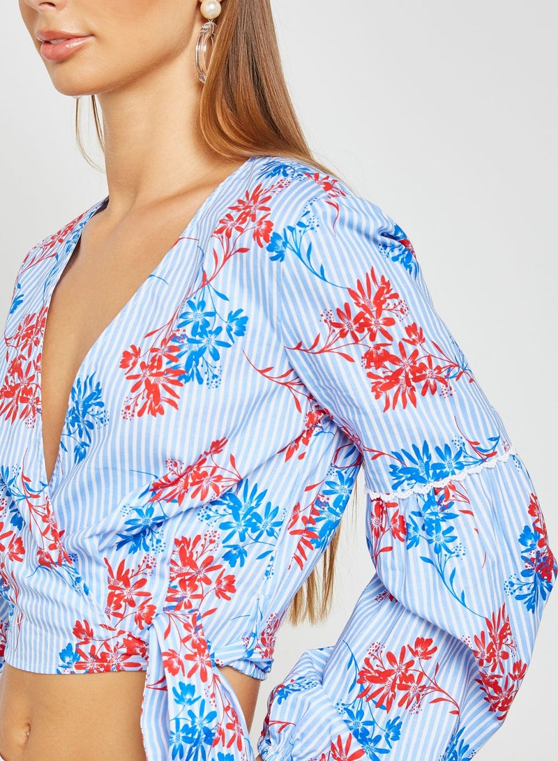 The Fifth Printed Wrap Top - Image 3
