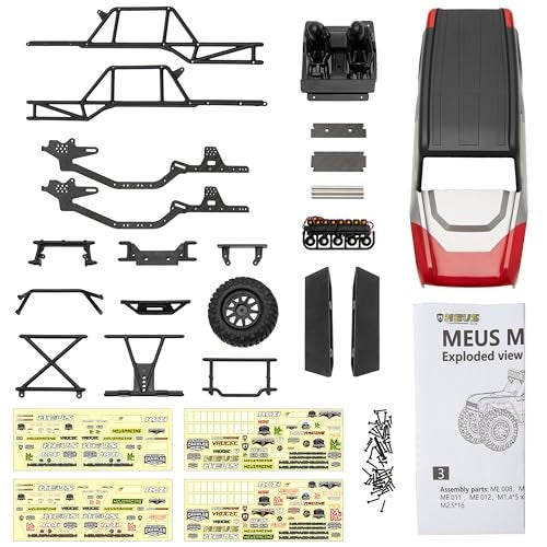 MEUS RACING MB24 SCX24 Body 5.2in 132MM Body Shell ABS+Nylon Carbon Fiber Chassis for 1/24 Axial SCX24 Bronco JLU B-17 C10(Red) - Image 2
