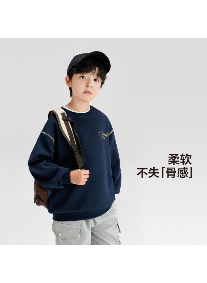 Zuoxi Boys' Hoodie Kids Round Neck Pullover Topstitch Top Autumn Clothing 2025 New Spring/fall Big Boys' Apparel - Image 4