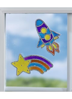 Creativity for Kids Creativity for Kids Window Art Outer Space - Create Your Own Window Art, Suncatcher Kits for Kids, Space Toy Stocking Stuffers for Kids  - Image 1