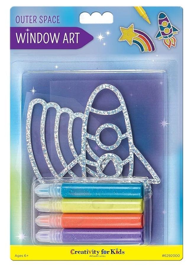 Creativity for Kids - Creativity for Kids Window Art Outer Space - Create Your Own Window Art, Suncatcher Kits for Kids, Space Toy Stocking Stuffers for Kids - Image 1