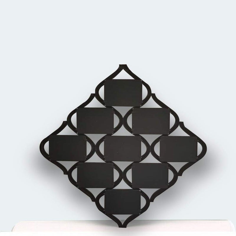 MKUN 4x6 Wall Photo Frame Collage - Diamond shaped Wall Hanging Picture Frame Collage, 9- Opening (Black) - Image 2