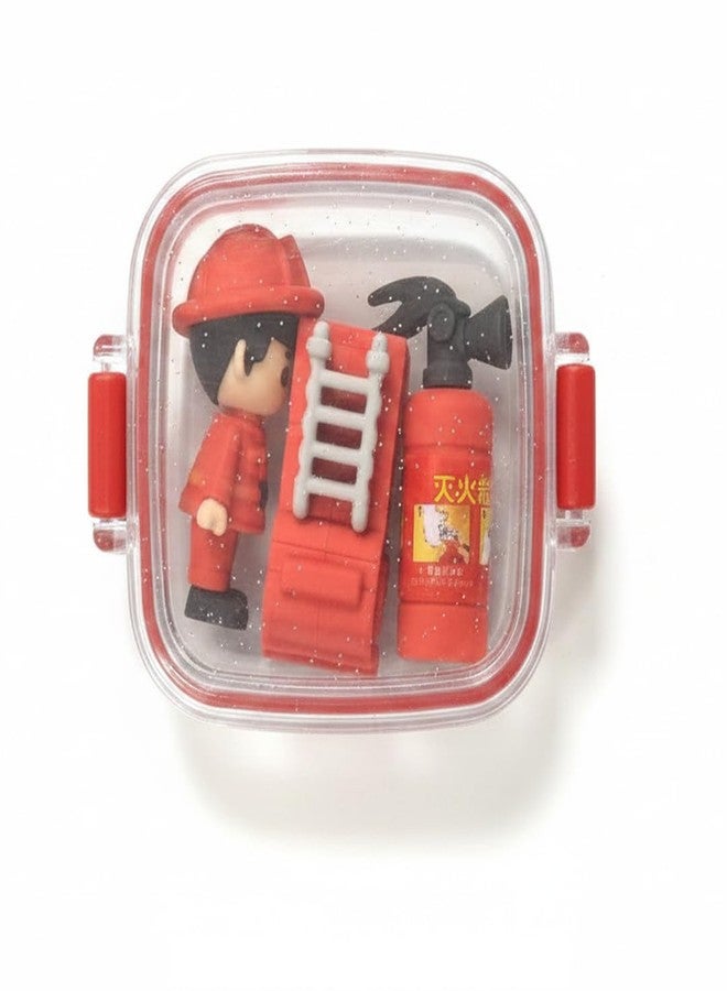Blluex Premium 3D Puzzle Eraser Set for Kids – Themes (Fireman & Engine) – Non-Toxic Detachable Rubber for School, Art & Return Gifts (Fire Department (3 Piece)) - Image 2