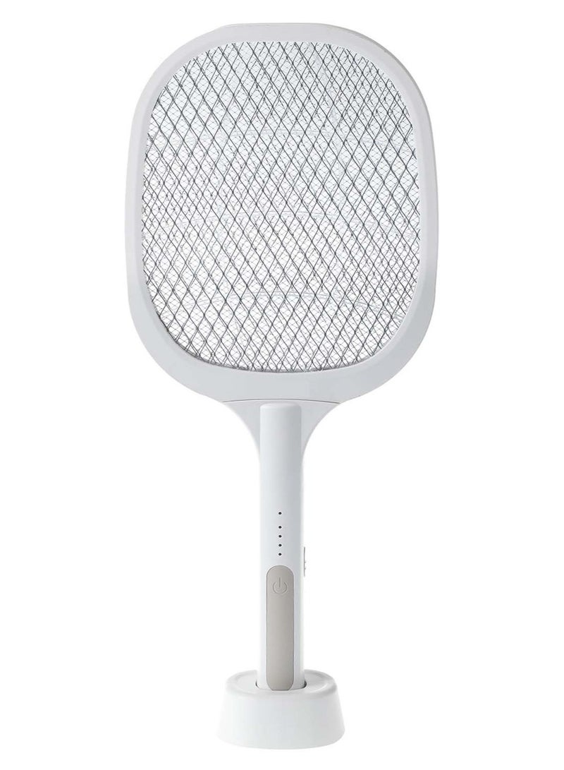 صن تك مضرب البعوض الكهربائي القابل لإعادة الشحن مع ضوء وقاعدة بألوان متنوعة - Image 1