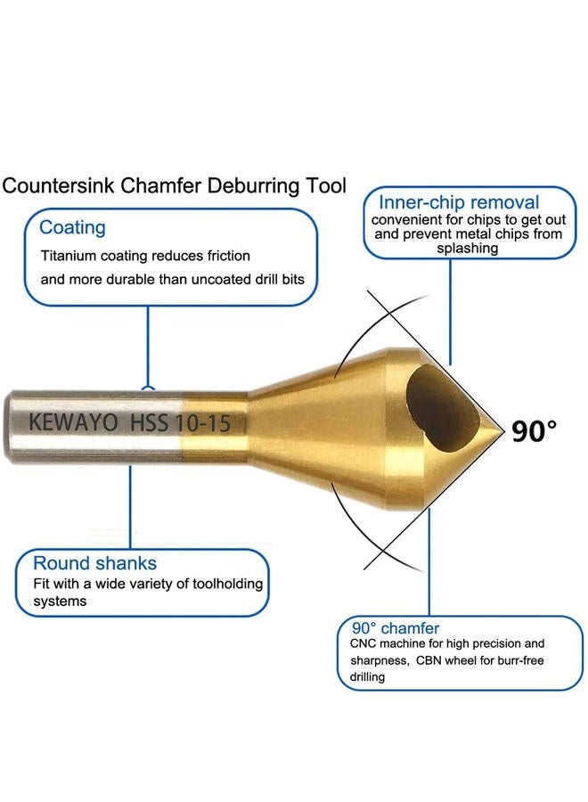 KEWAYO Titanium Countersink Bits - 4Pc 90° Set for Wood/Metal - Image 4