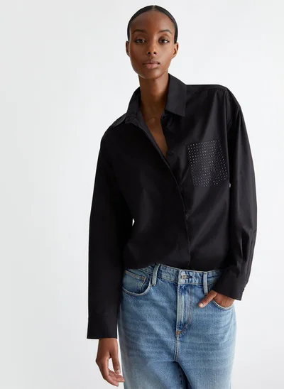 Liu Jo Oversized shirt with mini-studs