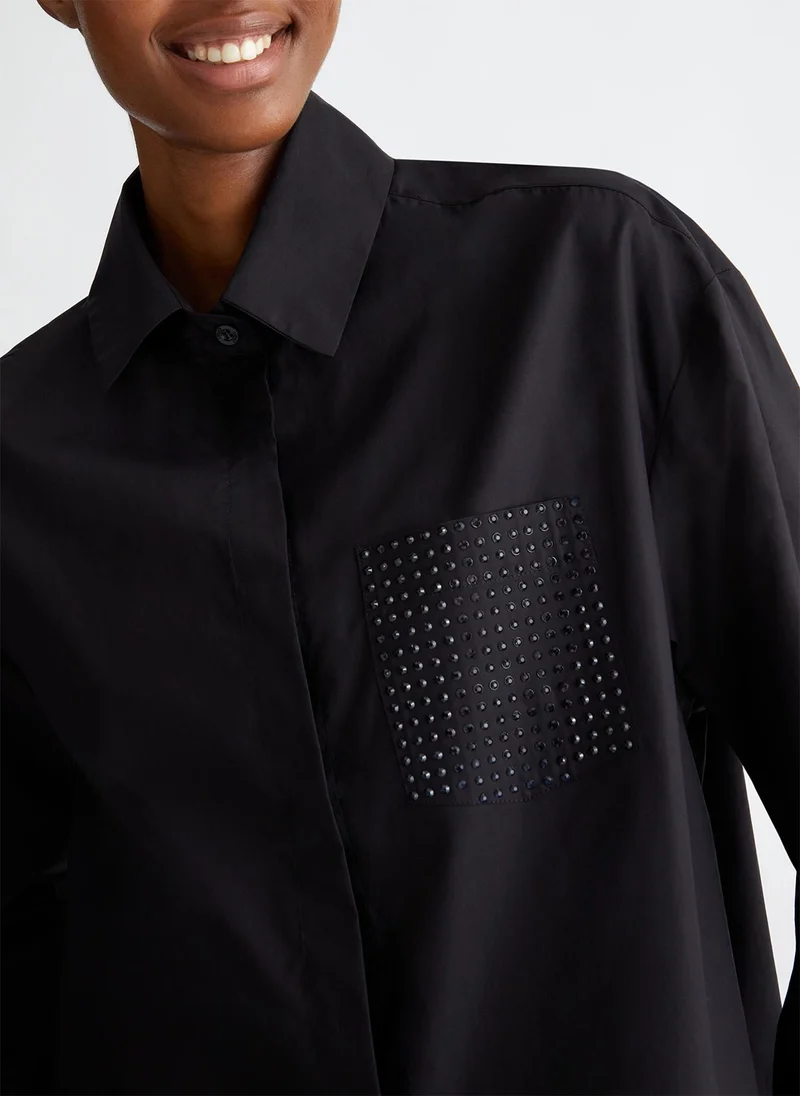 Liu Jo Oversized shirt with mini-studs