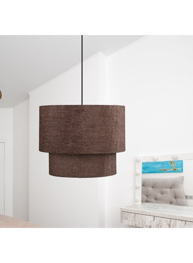 El Rawda Lighting Sivo Ceiling Lamp -2 Layers | modern decorative LED E27 pendant light ceiling lamp hanging | suitable for any room | Color: Brown | Size: 70x45 cm - Image 2