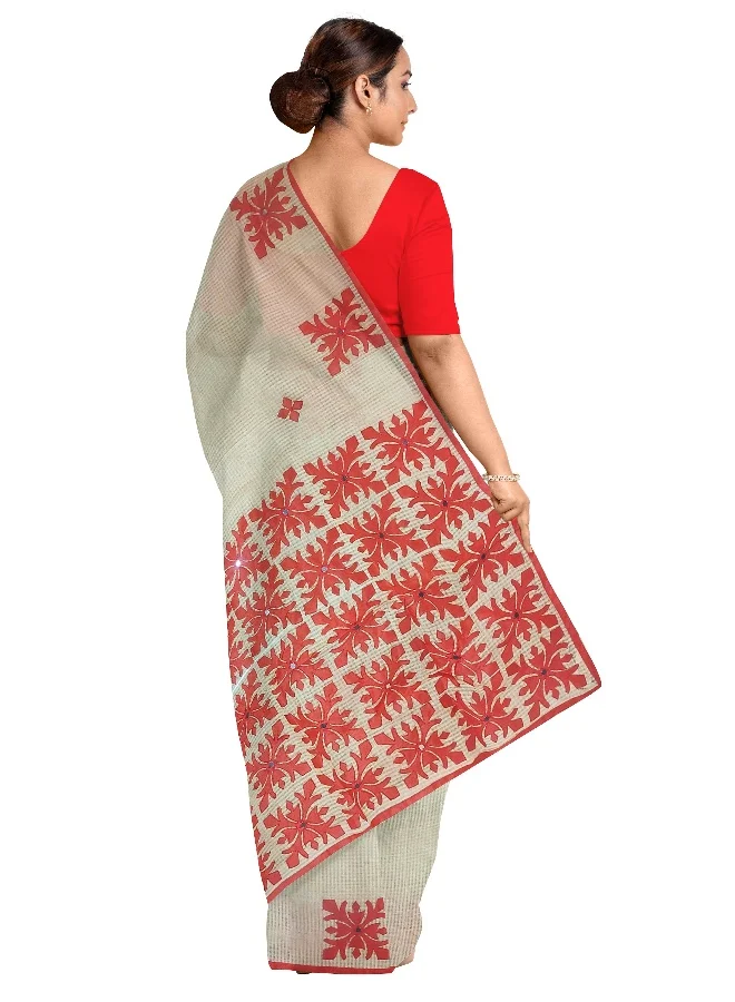 Parinita Sarees ساري كوتا بيج بتطريز للنساء