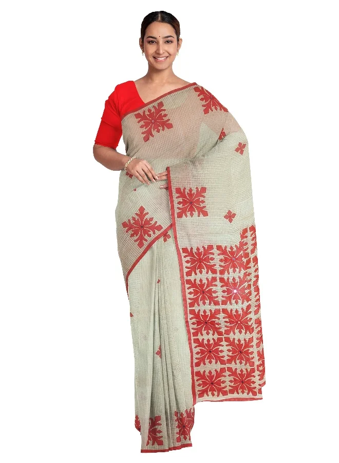Parinita Sarees ساري كوتا بيج بتطريز للنساء