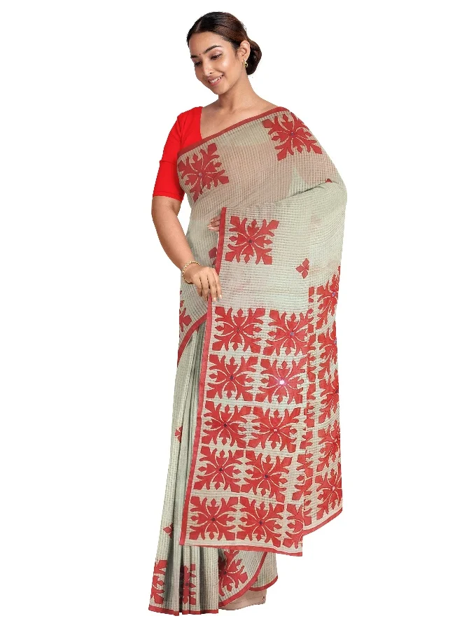 Parinita Sarees ساري كوتا بيج بتطريز للنساء