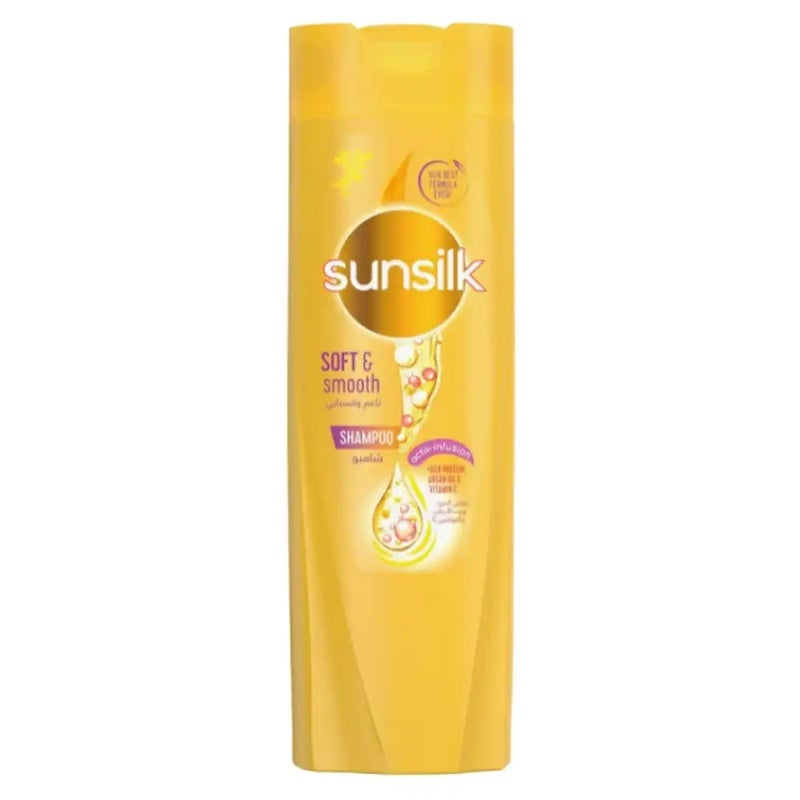 Sunsilk شامبو صن سيلك، للشعر الناعم والسلس، ناعم وسلس، مع بروتين الحرير، زيت الأركان وفيتامين C، 200 مل - Image 1