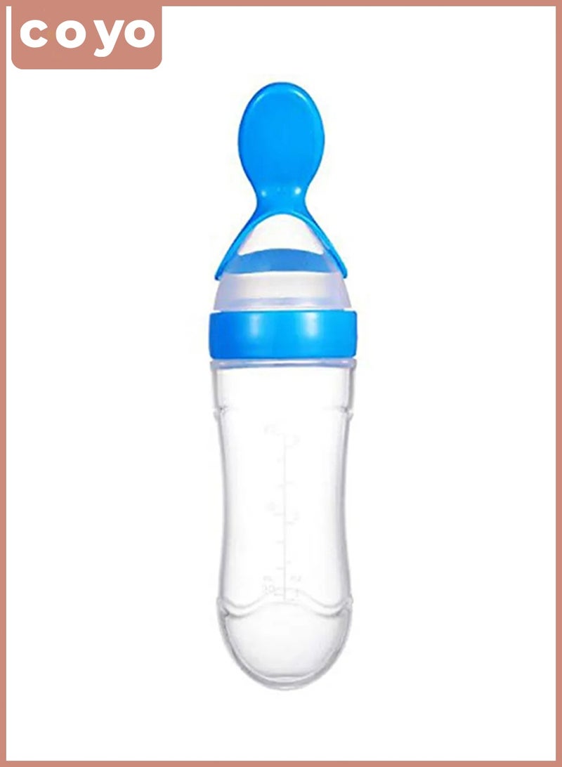 COYO Baby Silicone Squeeze Cereal Feeding Bottle, Leak Proof Food Dispensing Spoon Bottle for Fruit Puree, Rice Paste & Semi-Solid Food - Image 1
