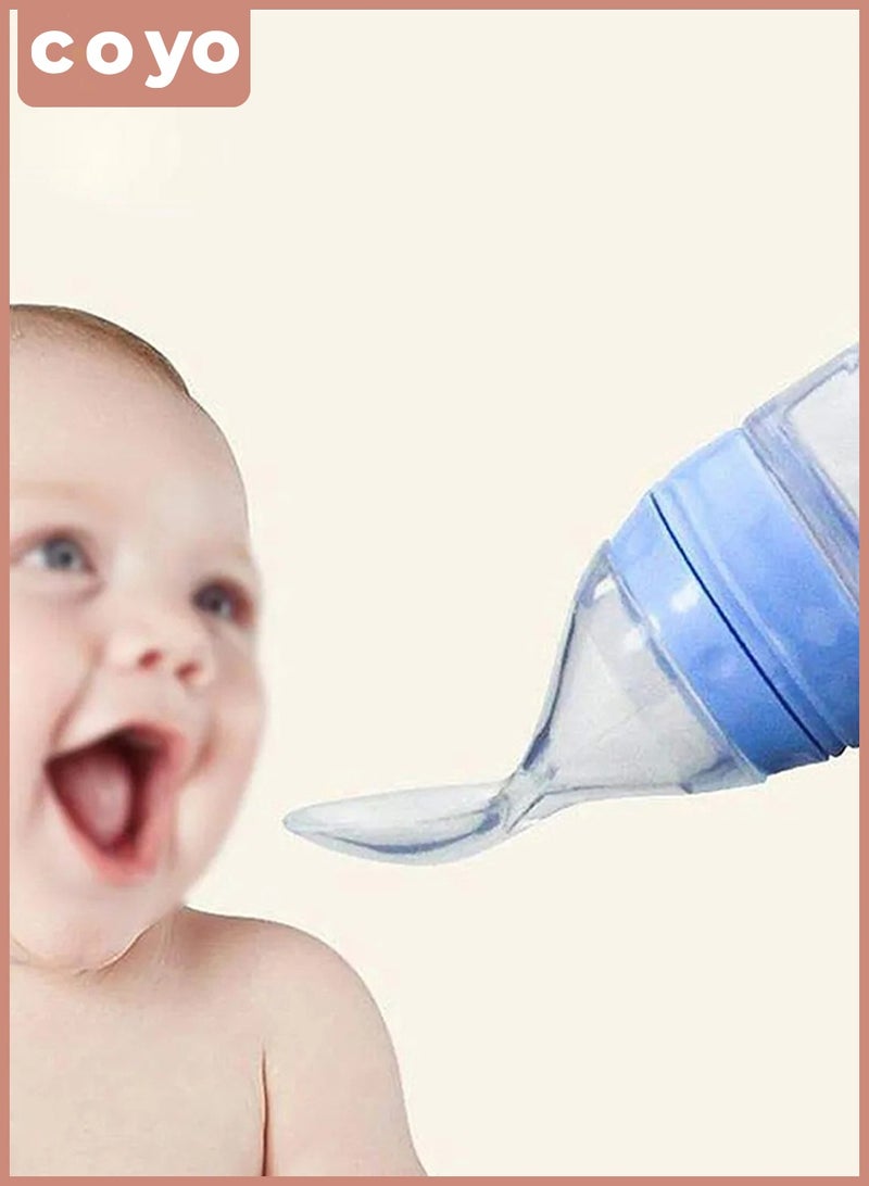 COYO Baby Silicone Squeeze Cereal Feeding Bottle, Leak Proof Food Dispensing Spoon Bottle for Fruit Puree, Rice Paste & Semi-Solid Food - Image 4