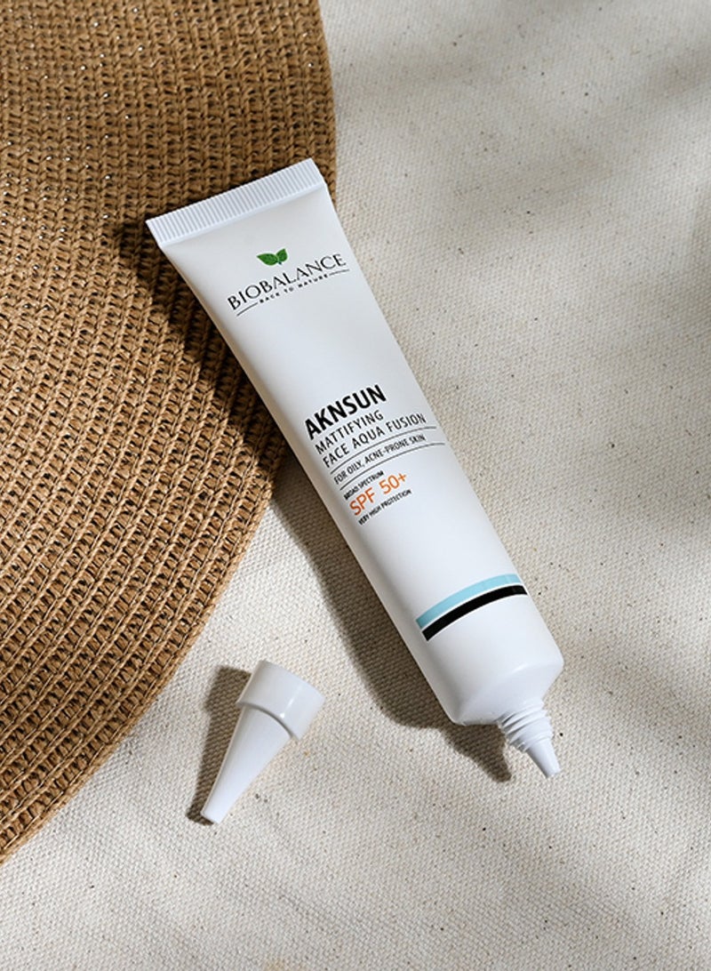 BIOBALANCE AKNSUN FACE MATT AQUA 50+SPF TINTED 40ML (600531)