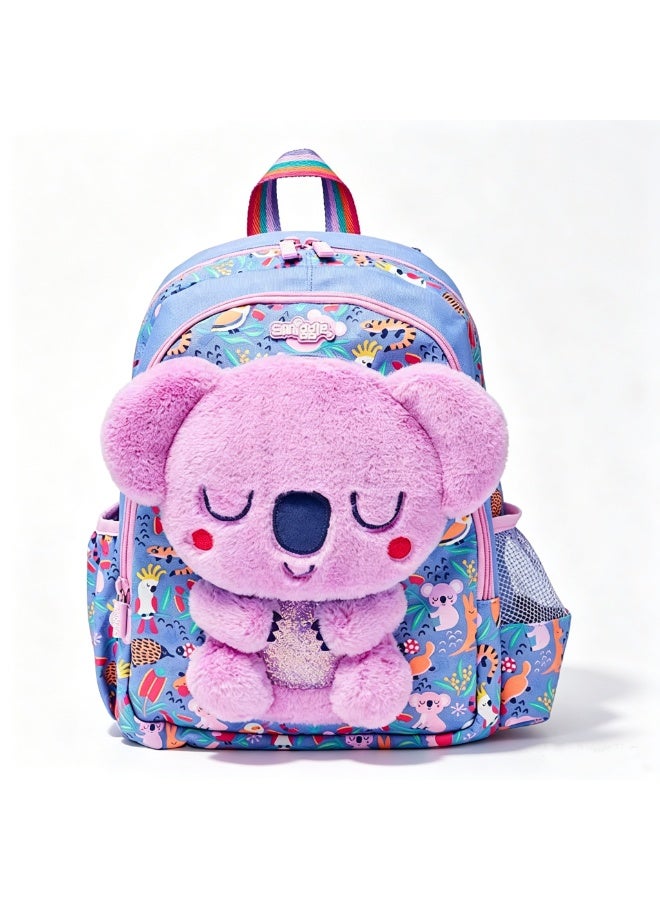 Cute Kids Backpack with Detachable Plush Doll, 36*28*13cm Lightweight Spacious School Bag for Girls Daily Study Travel