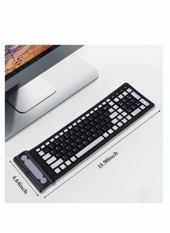Y&D Wireless Silicone Keyboard, KASTWAVE 2.4GHz Wireless, Foldable Rollup Waterproof, Dustproof and Lightweight, Perfect for PC, Notebook, Laptop Travel (Black Grey)  - Image 3
