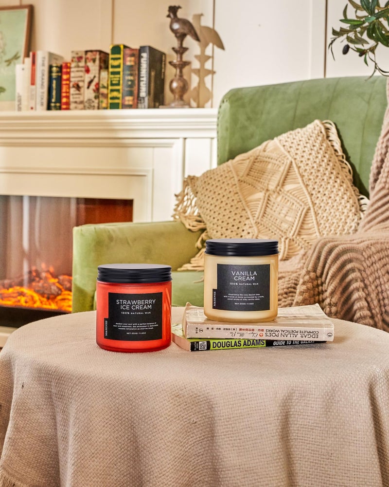 M&Sense Vanilla Soy Candles  Medium 2 Wick Jar Candle 11.6Oz  70 Hours Burning Time  100% Natural Organic Soy Wax  Relaxing Aromatherapy Scented Candle  Housewarming Gift For Women And Men - Image 5