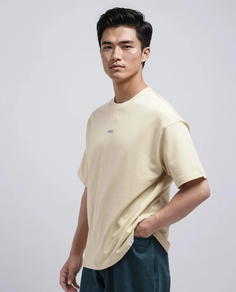 Rare Rabbit Men's Oversized Back Graphic Print T-Shirt