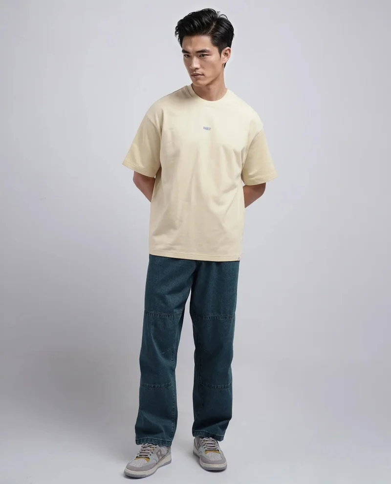 Rare Rabbit Men's Oversized Back Graphic Print T-Shirt