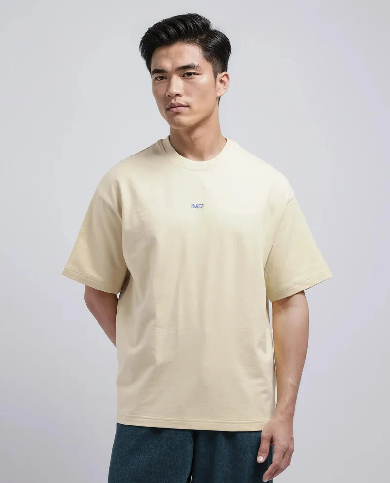 Rare Rabbit Men's Oversized Back Graphic Print T-Shirt