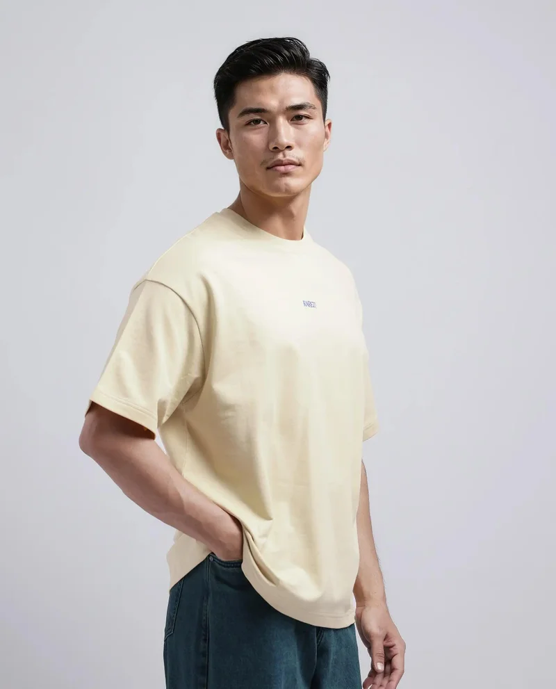 Rare Rabbit Men's Oversized Back Graphic Print T-Shirt