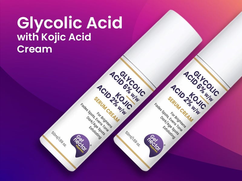 Get Nectar Happiness احصل على كريم نكتار السعادة بتركيز 6% من حمض الجليكوليك مع كريم 2% من حمض الكوجيك لتقشير البشرة وتفتيحها ومكافحة حب الشباب والبقع لجميع أنواع البشرة للرجال والنساء 100 مل - Image 3