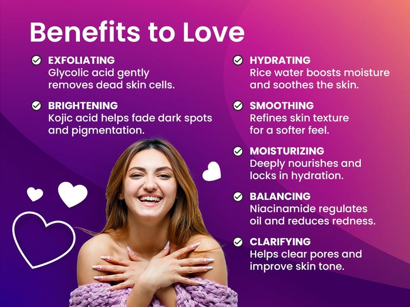 Get Nectar Happiness احصل على كريم نكتار السعادة بتركيز 6% من حمض الجليكوليك مع كريم 2% من حمض الكوجيك لتقشير البشرة وتفتيحها ومكافحة حب الشباب والبقع لجميع أنواع البشرة للرجال والنساء 100 مل - Image 2