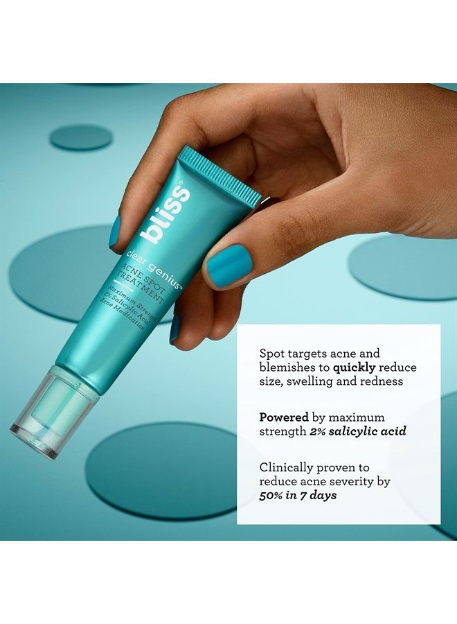 BLISS Clear Genius Acne Spot Treatment - 0.5 Fl Oz - Maximum Strength 2% Salicylic Acid Shrinks Blemishes - Clean - Vegan & Cruelty-Free - Image 2