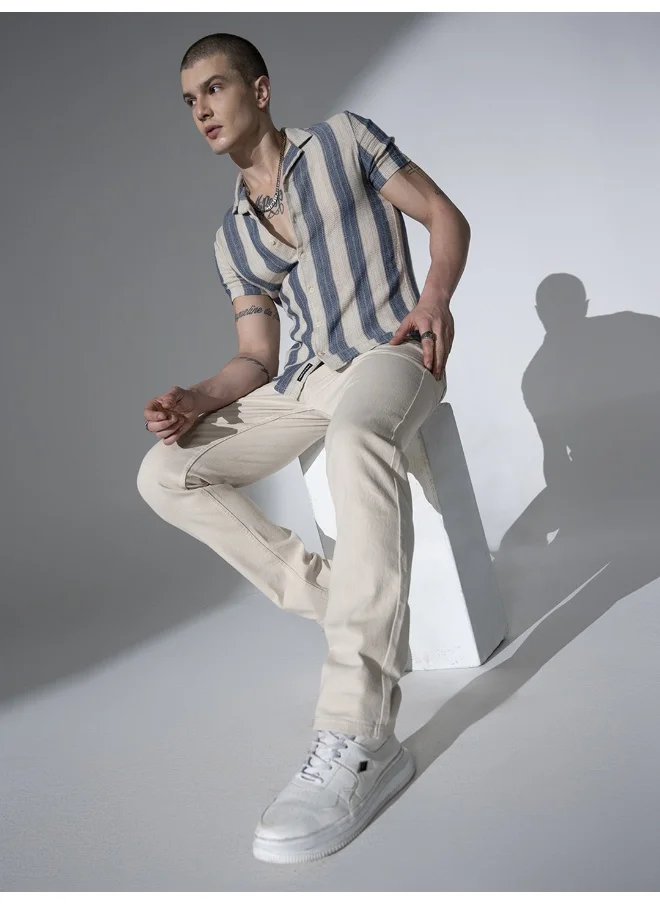 Hubberholme Men's Off White Jeans - Trendy and Versatile Denim