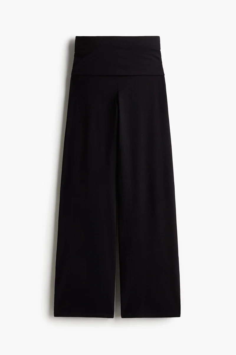 اتش اند ام Foldover-waist jersey trousers