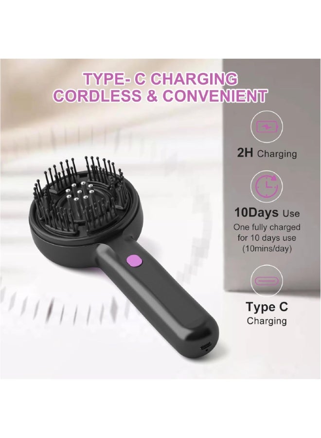 ELTRAZONE 2-in-1 Electric Hair & Scalp Massager Comb | Multi-Function Hair Oil Diffuser Brush with 3 Massage Modes | Relaxing Head Massager & Hair Care Comb – Black - Image 3