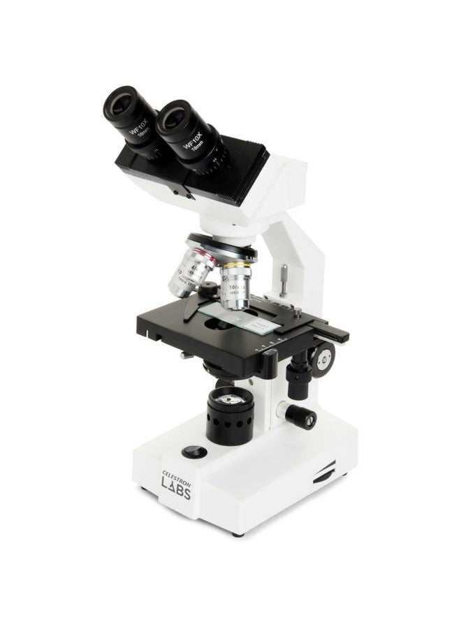 Celestron – Celestron Labs – Binocular Head Compound Microscope – 40-2000x Magnification – Adjustable Mechanical Stage – Includes 2 Eyepieces and 10 Prepared Slides 