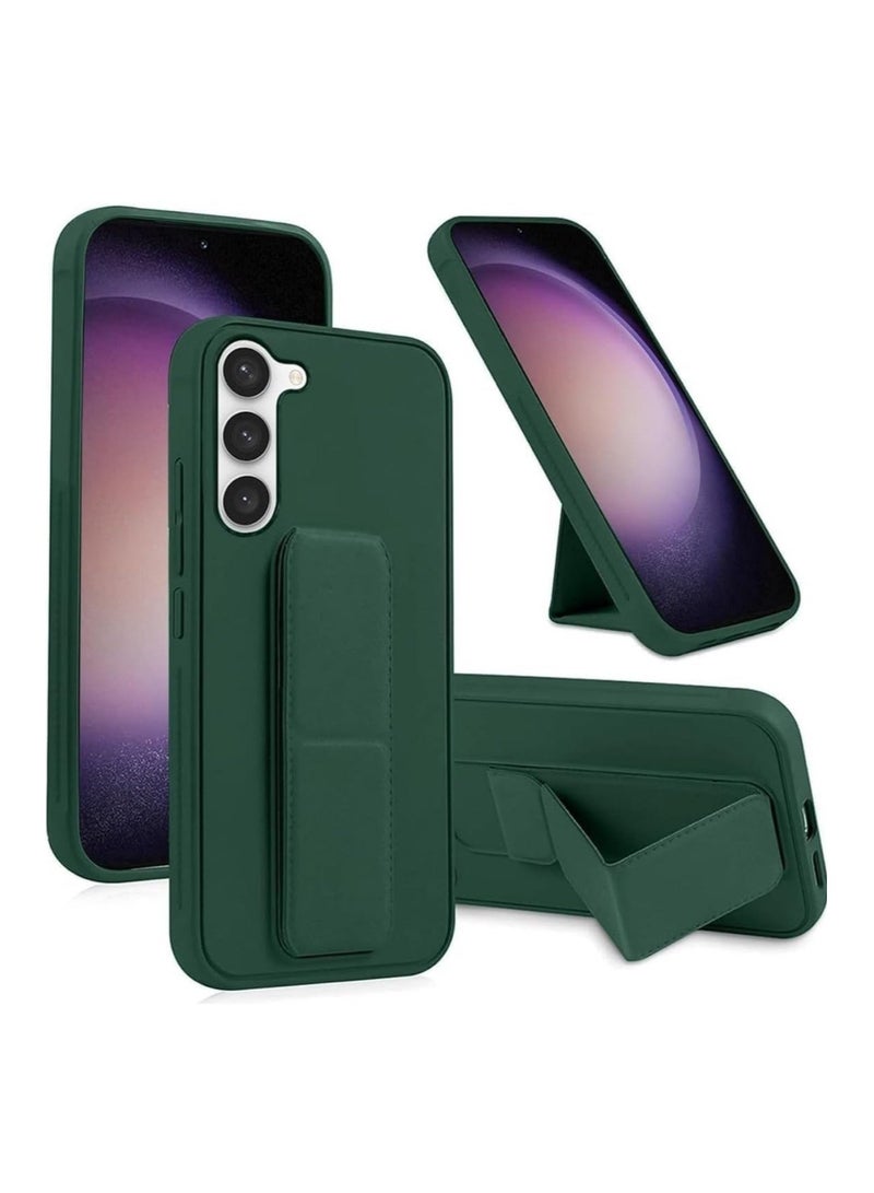 Denx Samsung Galaxy A26 Back Stand Case Magnetic Car Holder Soft Silicone Horizontal & Vertical Kickstand Cover Wrist Strap Full protection Case for Samsung Galaxy A26 (Green) - Image 1
