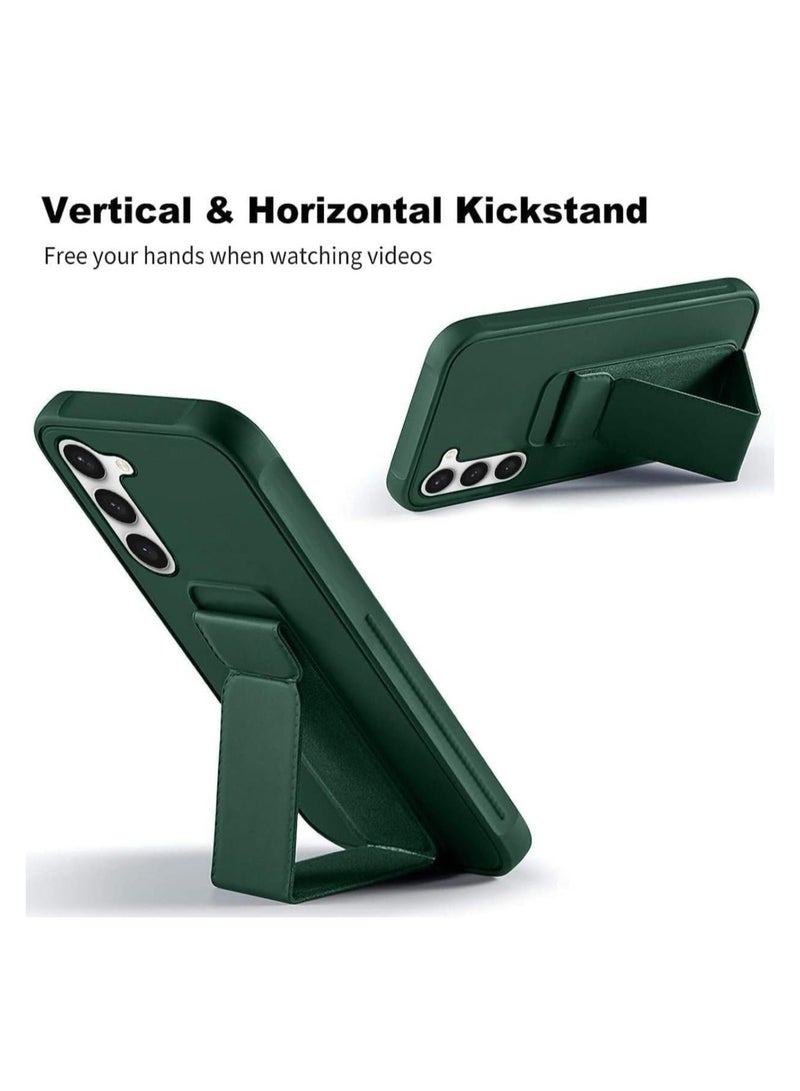 Denx Samsung Galaxy A26 Back Stand Case Magnetic Car Holder Soft Silicone Horizontal & Vertical Kickstand Cover Wrist Strap Full protection Case for Samsung Galaxy A26 (Green) - Image 3