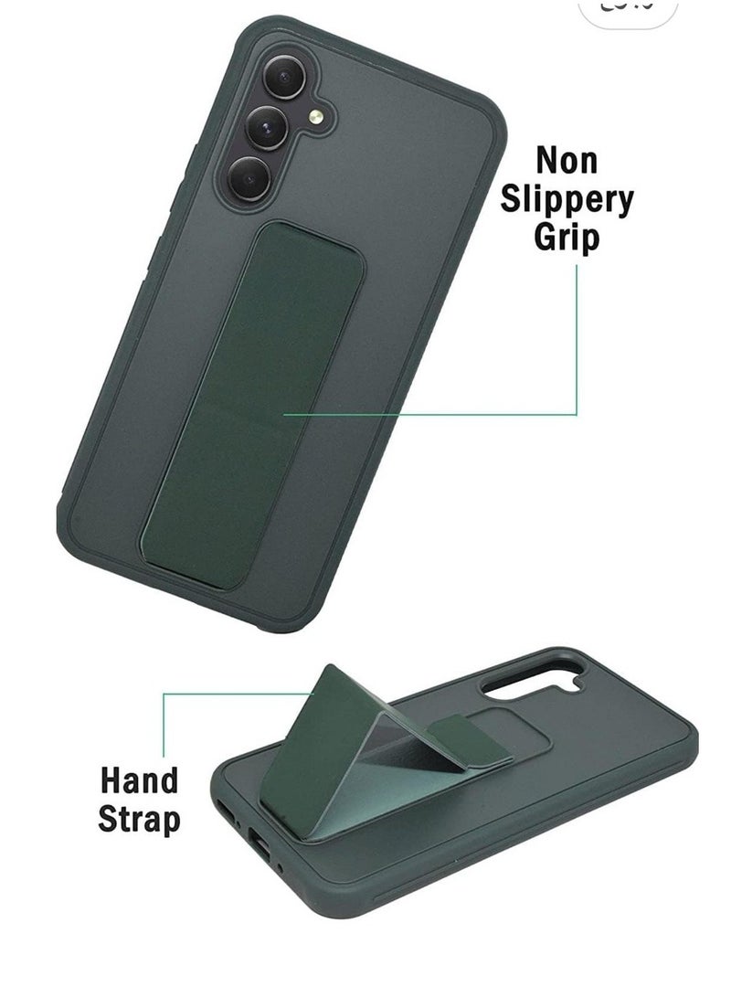 Denx Samsung Galaxy A26 Back Stand Case Magnetic Car Holder Soft Silicone Horizontal & Vertical Kickstand Cover Wrist Strap Full protection Case for Samsung Galaxy A26 (Green) - Image 4