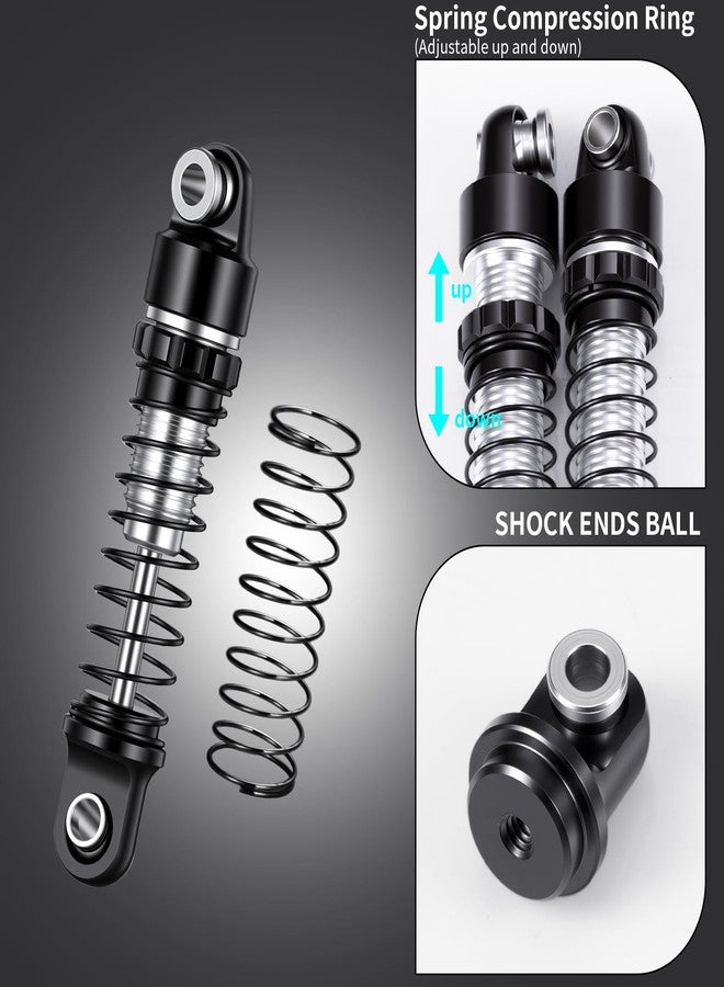 RCLIONS ممتص صدمات من الألومنيوم من RCLIONS بمقياس 1/30 وقطر 22 مم لسيارة AXIAL SCX30 K10 JLU RC Crawler، قطع غيار للترقية (أسود) - Image 3
