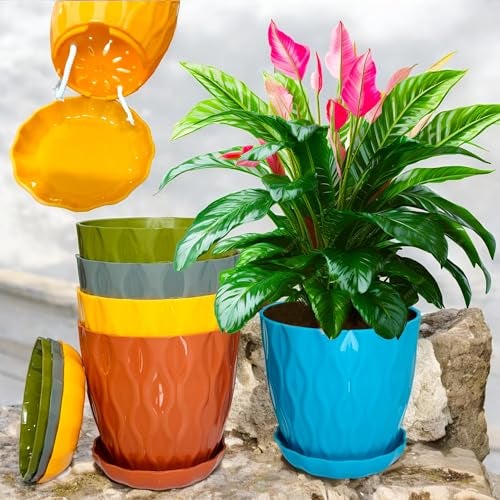 TechHark® DNA-Shape Vintage Collection Self Watering Pots for Home, Garden and Office Decoration Pots Plant Container Set (DNA 5) - Image 1