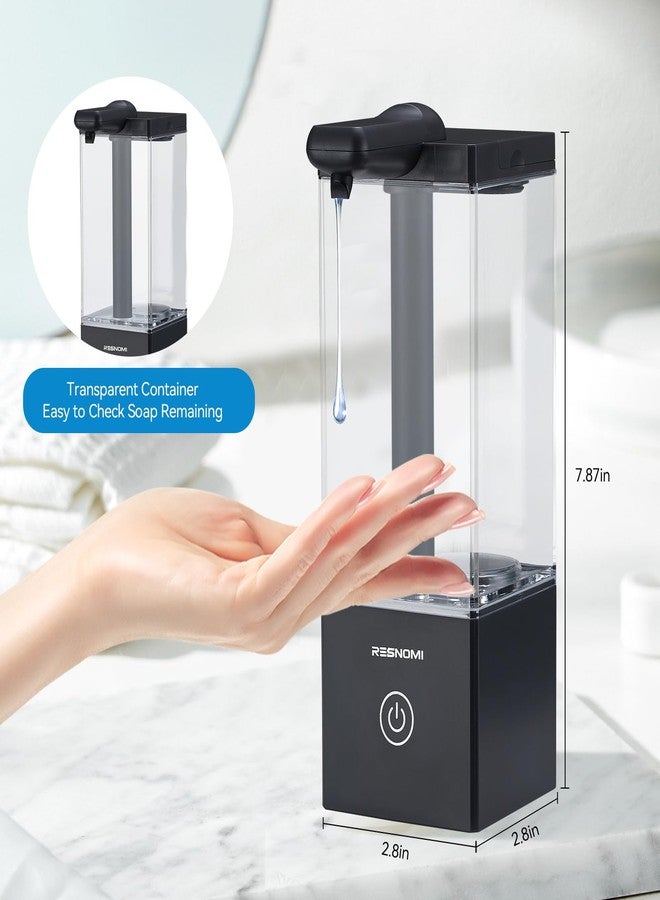RESNOMI Automatic Soap Dispenser Touchless, Soap Dispenser Bathroom, Large Transparent Reservoir&Wall Mount, Type-C Rechargeable&3-Level Adjustable, Water-Resistant, Kitchen, Hotel, and School, Black - Image 2