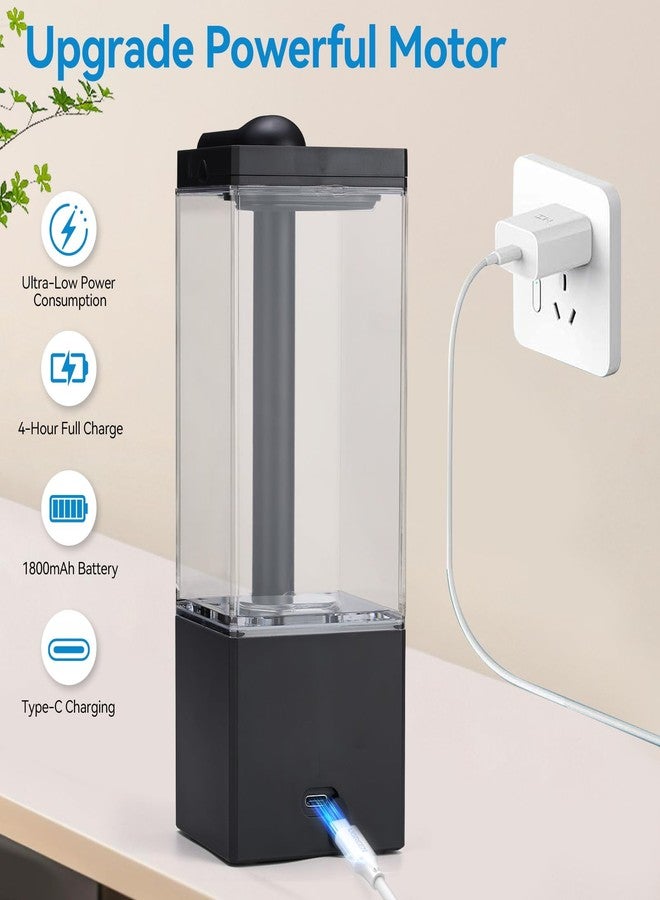 RESNOMI Automatic Soap Dispenser Touchless, Soap Dispenser Bathroom, Large Transparent Reservoir&Wall Mount, Type-C Rechargeable&3-Level Adjustable, Water-Resistant, Kitchen, Hotel, and School, Black - Image 4