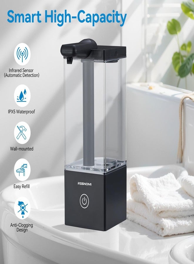 RESNOMI Automatic Soap Dispenser Touchless, Soap Dispenser Bathroom, Large Transparent Reservoir&Wall Mount, Type-C Rechargeable&3-Level Adjustable, Water-Resistant, Kitchen, Hotel, and School, Black - Image 5