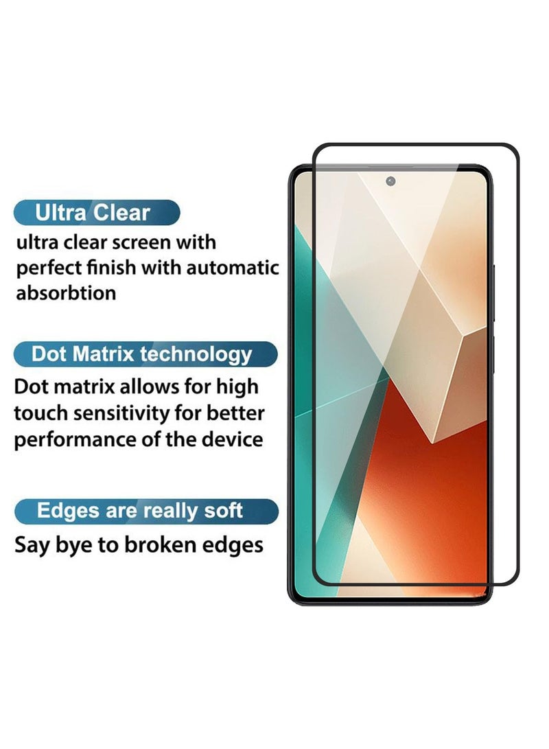 HD PLUS Xiaomi Redmi Note 13 / Redmi Note 13 Pro HD Plus Premium Tempered Glass Screen Protector With Black Frame  - Image 4