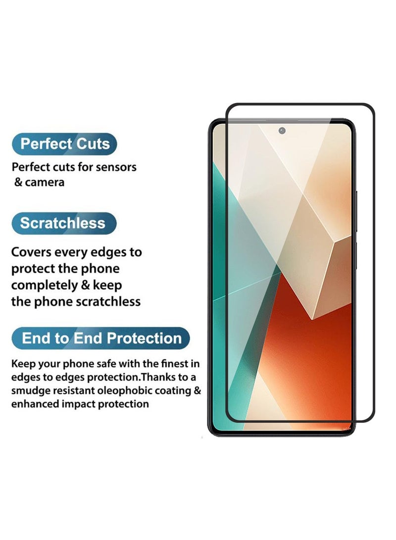 HD PLUS Xiaomi Redmi Note 13 / Redmi Note 13 Pro HD Plus Premium Tempered Glass Screen Protector With Black Frame  - Image 3
