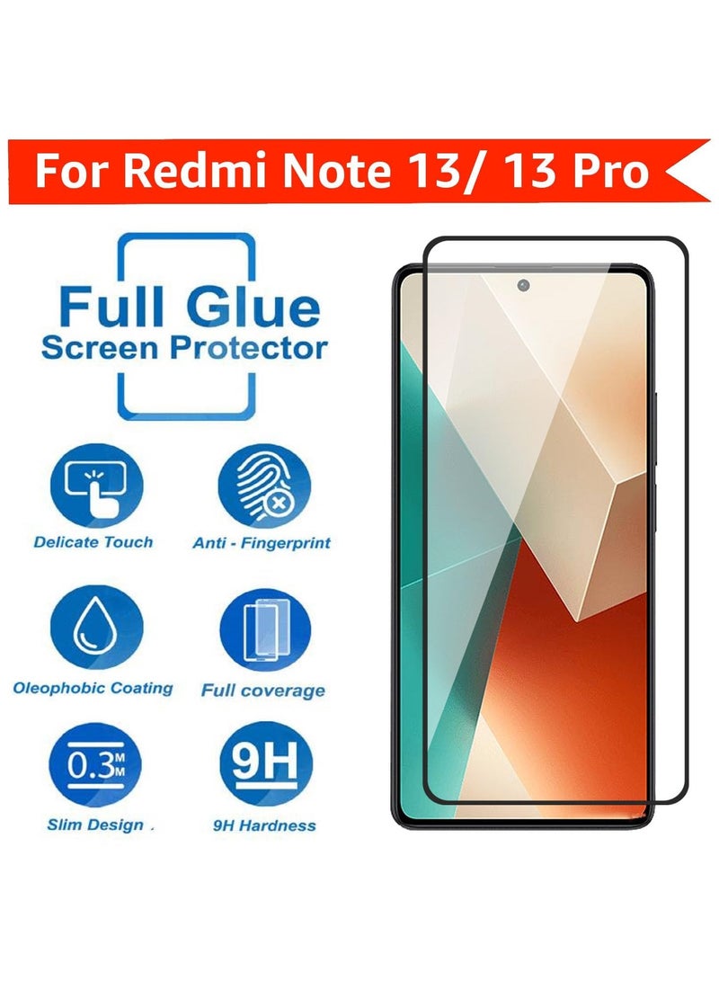 HD PLUS Xiaomi Redmi Note 13 / Redmi Note 13 Pro HD Plus Premium Tempered Glass Screen Protector With Black Frame  - Image 2